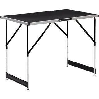 Woltu Campingtisch Klapptisch Gartentisch Arbeitstisch Balkontisch höhenverstellbar Aluminium Stahl MDF Schwarz