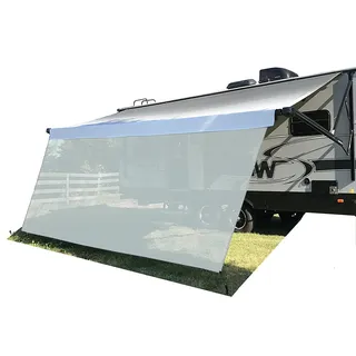 Tentproinc Wohnmobil-Markisen-Sonnenschutz, 2,4 x 3,4 m, graues Netzgewebe, UV-Blocker, komplettes Set