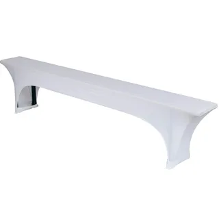 TexDeko Stretch Bierbankhussen für Bierzeltgarnitur 220cm (nur Bank) Husse für Bierbank strapazierfähig bügelfrei (Weiß)