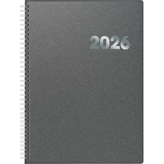 Brunnen Buchkalender 789 A4 Kunststoff, grau