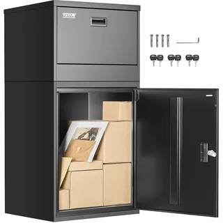 Vevor Paketbriefkasten 500x398x980mm, Paketkasten mit Schloss, Paketbriefbox aus verzinktem Stahl mit Diebstahlschutz-Design, Packstation für Zuhause und