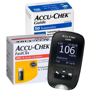 Accu-Chek Guide Teststreifen, md/dL und FastClix Lanzetten 1 St Set