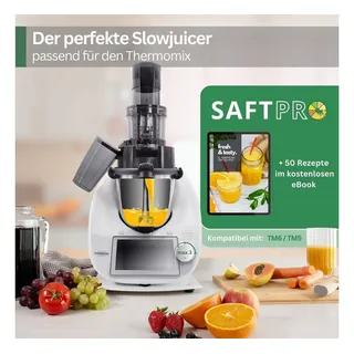 Leckerhelfer Leckerhelfer® SaftPRO – Slow Juicer, Entsafter passend für den Thermomix TM6, TM5, perfekter kaltgepresster Saft mit dem Kaltentsafter, das perfekte Zubehör passt für Thermomix