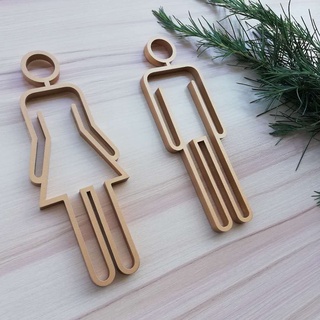 Männer & Frauen Symbol Toilettenschild, WC-Schild, WC-Schild für Toilette Badezimmer Kleiderschrank WC(Gold)