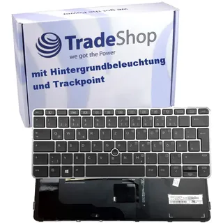 Trade-Shop Original Tastatur Deutsch QWERTZ für HP EliteBook 820 G3 ersetzt 826630-041 / mit Trackpoint und Hintergrundbeleuchtung Notebook Keyboard