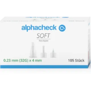 Alphacheck soft Pen-Nadeln, verschiedene Größen, 105 Stück/Packung   32G x 4 mm