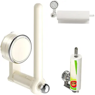 Verstellbarer Küchenrollenhalter mit Saugnapf, Multifunktionale Aufhängestange mit Saugnapf für Küche, Bad und Büro, Wand-Organizer mit robustem Halt, ganz ohne Bohren (C-18cm)