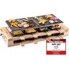 KLAMER Raclette 8 Personen, 1500W Raclette Grill mit Holzgestell, Raclette mit antihaftbeschichteter Grillplatte, Tischgrill elektrisch