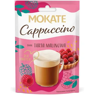 MOKATE® Cappuccino Himbeertarte - 1 Pack - 40g - Instant Coffee Containing Caffeine - Himbeertörtchen Raspberrypie Raspberry Tart - Coffee Drink Aromatic Creamy Drink Soluble Coffee Coffee Powder