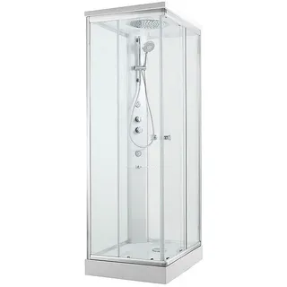 Evenes Komplettdusche Shower 900 x 900 x 2110 mm Thermostatmischer + Hand-/Kopf-/Seitenbrause - 93 979 78