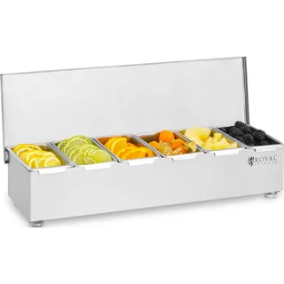 Royal Catering Zutatenbehälter Edelstahl 6 x 450 ml,