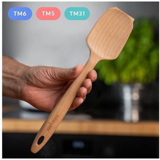 Mixcover Nachhaltiger Holz-Spatel für Thermomix TM7 TM6,TM5,TM31 Drehkellenspatel Teigschaber