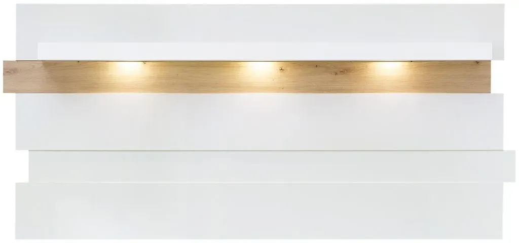 Wandboard Wandpaneel MEMPHIS 202 cm Weiß mit Artisan Eiche Nachbildung
