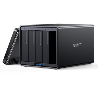 ORICO 5 Bay Externe RAID Festplattengehäuse Werkzeugfreier USB 3.1 zu SATA Aluminium HDD Docking Station für 3,5 Zoll HDD Bis zu 5 x 18TB (NS500RC3)