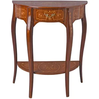 Französische Barock Wandkonsole „Schloss Versailles“ – Handgefertigte Tischkonsole mit Holzintarsien und Schublade cat102f99 Palazzo Exklusiv