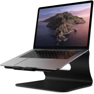 Bestand Aluminiumständer für Laptop und MacBook Desktop für Apple MacBook und alle Laptops (patentiert) (Black)
