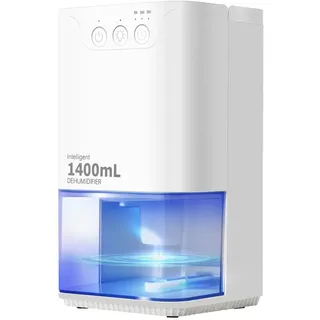 ZMH Luftentfeuchter Elektrischer Entfeuchter 1400 ml Raumentfeuchter mit Timer und Stimmungsbeleuchtung Weiß