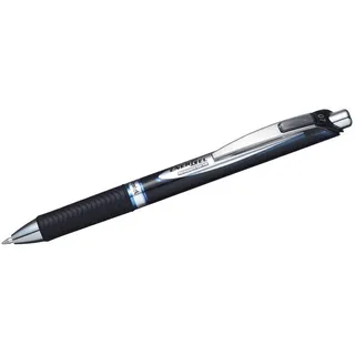 Pentel EnerGel BLP77 Gelschreiber schwarz/silber 0,35 mm, Schreibfarbe: blau,