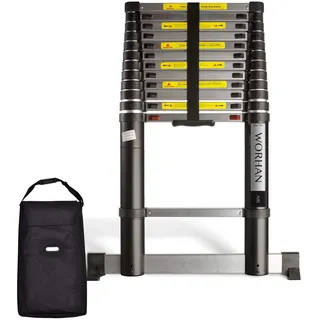 WORHAN® 3.8m Luftabsenkungstechnologie. TELESKOPLEITER ALULEITER ANLEGELEITER ALULEITER ALU TELESKOP Leiter MULTIFUNKTIONS Leiter 380cm 1K3.8Air+Bag