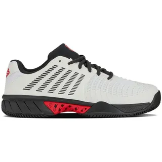 K-Swiss Herren Express Light 3 HB Tennis Shoe, Bright White/Stretch Limo/High Risk Red, 42.5 EU