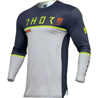Thor Prime Ace, Trikot - Dunkelblau/Grau/Neon-Gelb - XXL