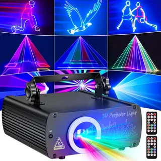 Ehaho DJ Discolicht Partylicht L2600 | 3D RGB Animation Party Licht mit Fernbedienung | Musik Sound Activated Disco Lichter mit DMX 512 | Beam Effekt Licht für Halloween Nachtclub KTV Live Show