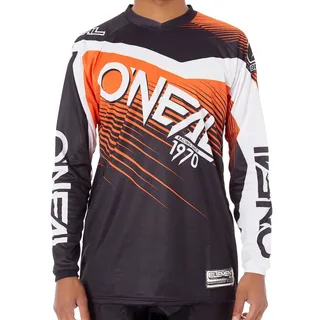 O'NEAL | Motocross-Jersey Langarm | MX Enduro | Gepolsterter Ellbogenschutz, V-Ausschnitt, atmungsaktiv | Element Jersey Racewear | Erwachsene | Schwarz Orange | Größe M - M