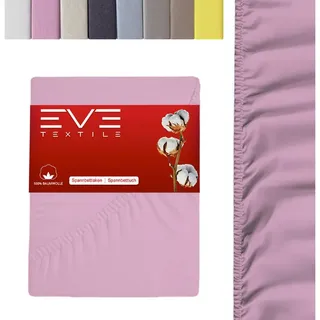 eve textile gmbh Spannbettlaken Baumwolle-Jersey 200 x 200 cm Rosa 1 St.