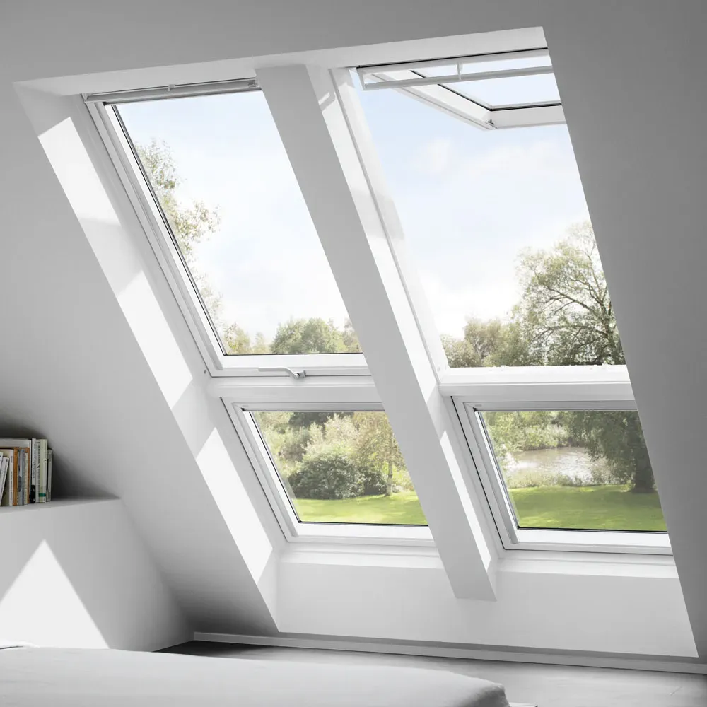 VELUX System QUARTETT GPU MK08 SK0W2 2 mal GPU und 2 mal GIU inklusive EKW mit ETW und ETW-Rinne und BDX