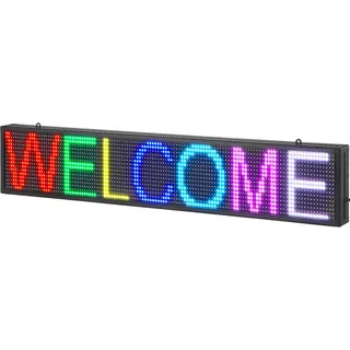 Vevor Programmierbares LED-Schild, P10 Vollfarb-LED-Scrolling-Panel, DIY-Anzeigetafel, WIFI-USB-Steuerung, Lauftexte, Uhrzeiten & Bilder