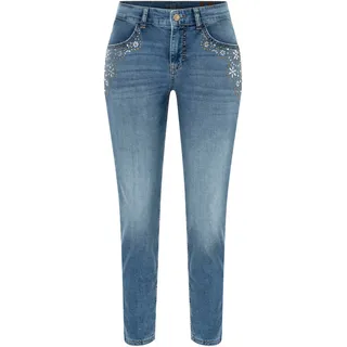 MAC Slim-fit-Jeans »RICH SLIM 7/8 flower«, mit Schmucksteinen