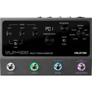 Valeton VLP-400 Multi-Track-Sampler mit 4 Fußschaltern - Zwei vollfunktionsfähige Looper, Drum Machine