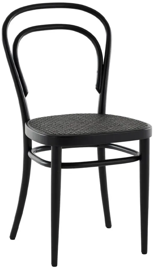 THONET 214 Bugholzstuhl Dark Melange | Rohrgeflecht-Sitz | Buche schwarz gebeizt