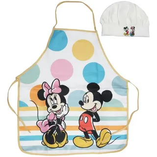 Disney Kochschürze Disney Minnie Mickey Maus Kinder Backschürze mit Mütze, (2-tlg), 3 bis 6 Jahre bunt