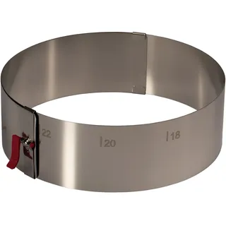 LARES Tortenring mit Klemmhebel 7cm Edelstahl,