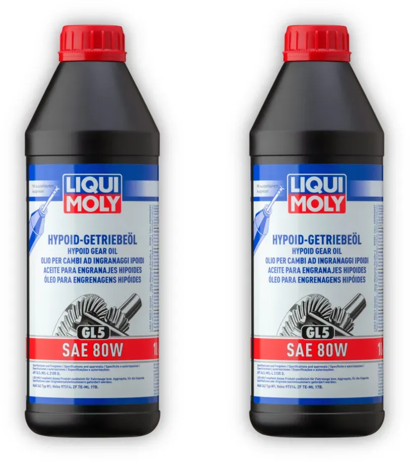 2x Getriebeöl LIQUI MOLY 1025 Hypoid-Getriebeöl (GL5) SAE 80W 1 Liter