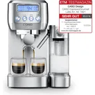 Caso Espresso Gourmet Latte Siebträgermaschine, Siebträgermaschine, Silber