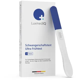 LuxmedIQ 5x LuxmedIQ Schwangerschaftstest Ultra Frühtest - 6 Tage früher Testen über 99% Zuverlässig 5 St