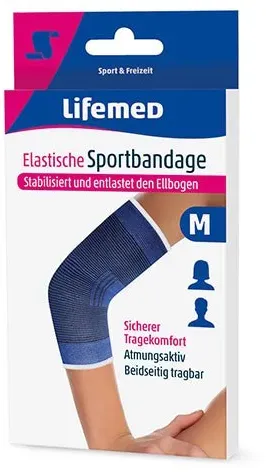 Lifemed Elastische Sportbandage blau "Ellbogenschutz" M / 96 Stück