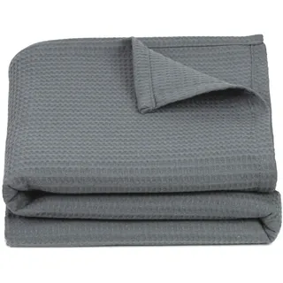 ZOLLNER Kuscheldecke grau 150x200 cm, Oeko-Tex® Standard 100, Wohntextilien, Decken, Kuscheldecken
