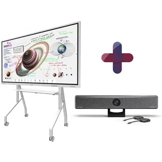 All-in-One Videokonferenzlösung Samsung Flip Pro WM75B, Neomounts FL50-525WH1, Barco Clickshare Bar Pro & Halterun