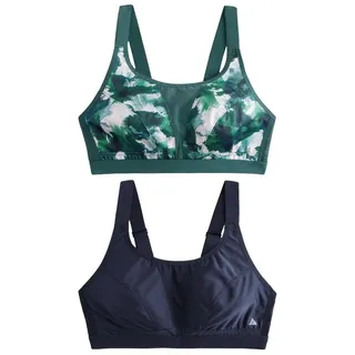 Next Set: Sport-BH 2er-Pack Sport-Kurztops mit starkem Halt (2-tlg) blau