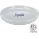 TRIXIE Napf, flach und breit, Katze, Keramik, 0,6 l / Ø 23 cm, grau
