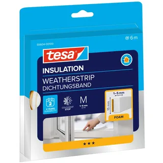 Tesa Schaumstoffdichtung 6 m x 1,5 cm Weiß