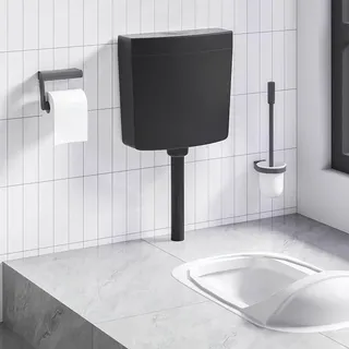 vidaXL Spülkasten Wasserzulauf Unten 3/6 L Schwarz