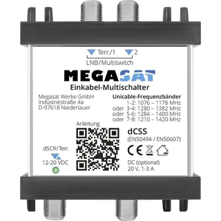 Megasat 0600211 SAT Multischalter Eingänge 3 2 SAT/1 terrestrisch, TV Zubehör
