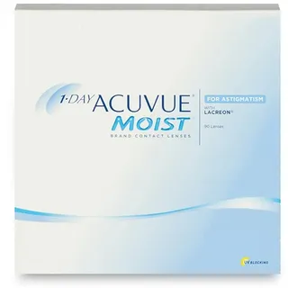 Acuvue Johnson & Johnson 1-Day Acuvue Moist for Astigmatism (90er Packung) Tageslinsen (-2.25 dpt, Zyl. -1,75, Achse 180 ° & BC 8.5) mit UV-Schutz