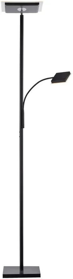 LED Stehleuchte, schwarz, dimmbar Touchdimmer Lesearm zuschaltbar, eckig