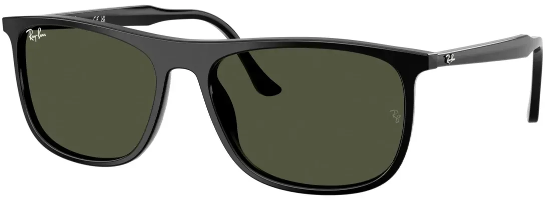 Ray-Ban RB2216 901/31 Sonnenbrille Schwarz glänzend Grün Gr. 58