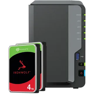 Synology DiskStation DS224+ 8TB Seagate IronWolf NAS-Bundle NAS inkl. 2x 4TB Seagate IronWolf 3.5 Zoll SATA Festplatte